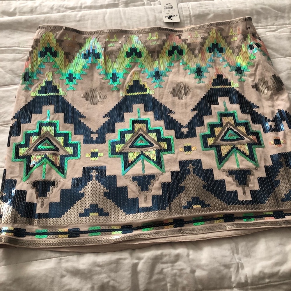 NWT Express sequin elastic skirt NWT